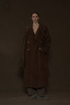 Mutedance 24 Autumn and Winter Double Breasted Lapel Jacket MD-MD24FW04-BROWN MD24FW03